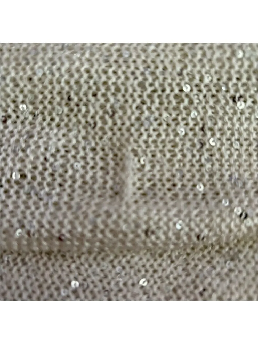 Sioni Winter White Sparkle Sweater XL – Hi-Lo Hem, Chiffon Lining, Rhinestone